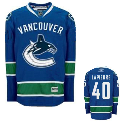 Maxim Lapierre Blue Jersey, NHL Vancouver Canucks #40 Jersey