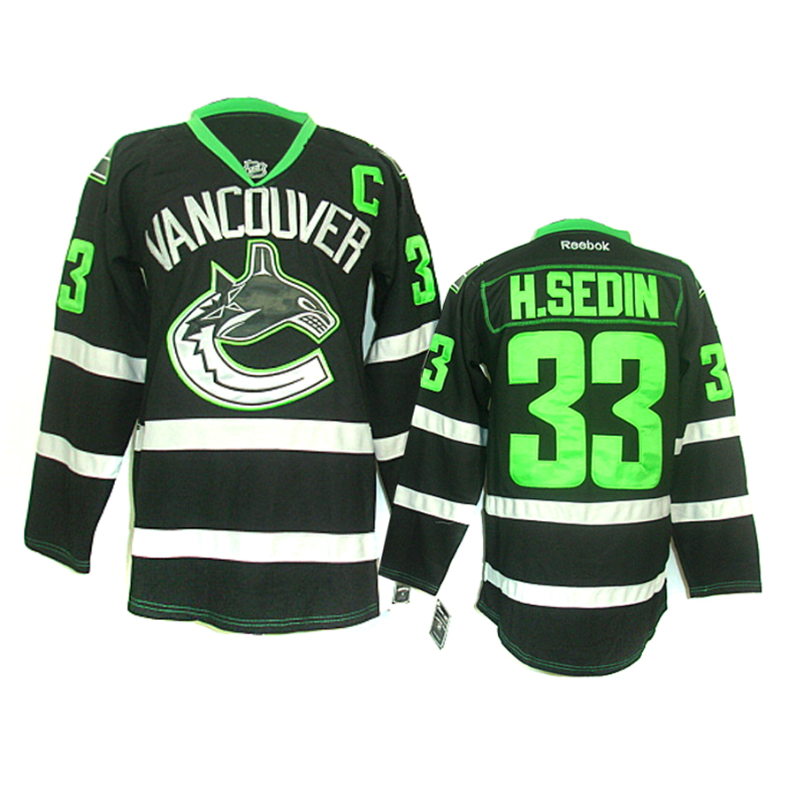 Canucks #33 H.SEDIN Black Ice NHL Jersey