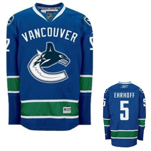 NHL Vancouver Canucks #5 Christian Ehrhoff Blue Jersey