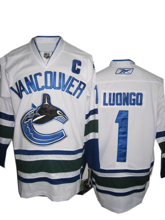 White Luongo NHL Vancouver Canucks #1 Jersey