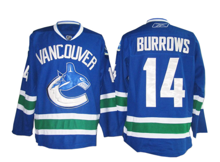 Burrows Jersey Blue #14 NHL Vancouver Canucks Jersey
