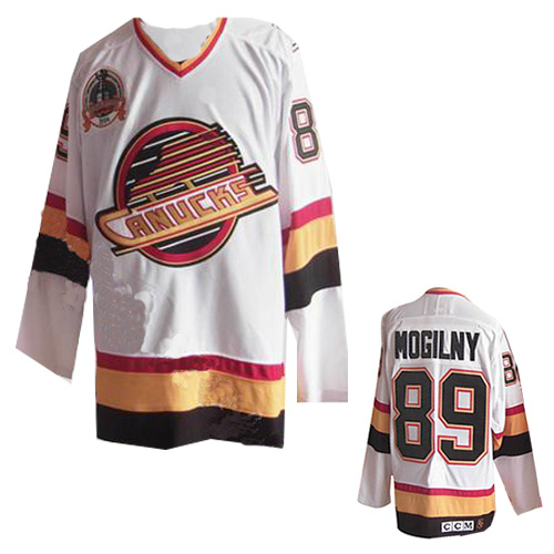 Alexander Mogilny Jersey: Throwback #89 NHL Vancouver Canucks Jersey In White