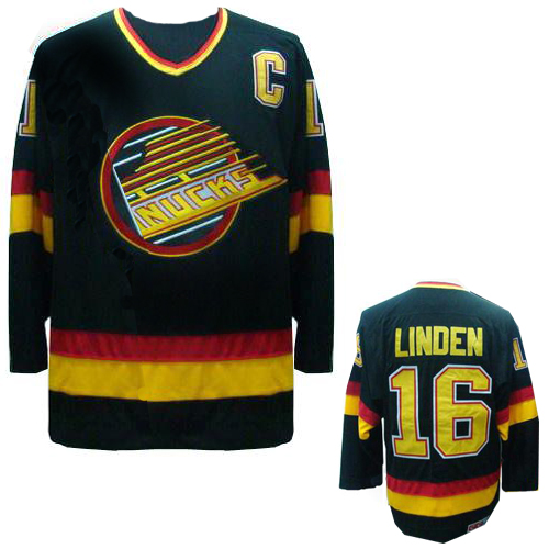 NHL Vancouver Canucks #16 Trevor Linden Throwback Jersey in Black