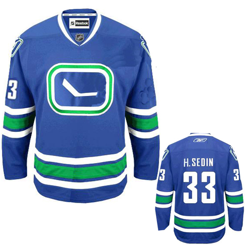 #33 Henrik Sedin Blue NHL Vancouver Canucks Jersey