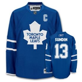 NHL Toronto Maple Leafs #13 Sundin C Patch Jersey in Blue