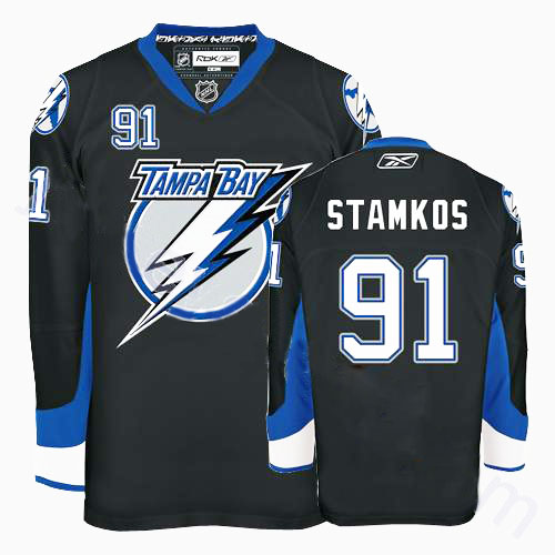 NHL Tampa Bay Lightning #91 Stamkos Black Jersey