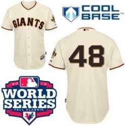 Sandoval Jersey Cream 2012 World Series #48 MLB San Francisco Giants Jersey
