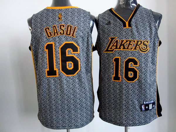 Gasol Grey Jersey, Los Angeles Lakers #16 Snowflake Jersey