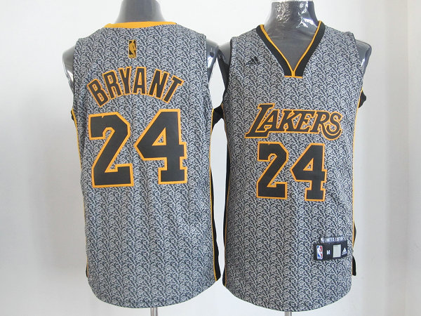 #24 Kobe Bryant Grey Los Angeles Lakers Snowflake NBA Jersey