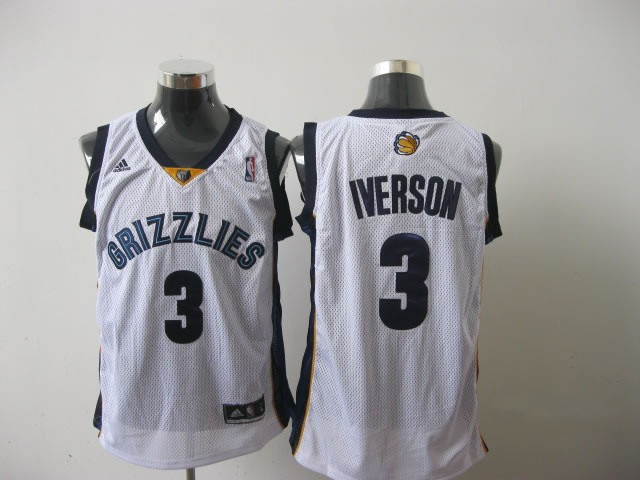 White Allen Iverson NBA Grizzlies #3 Jersey