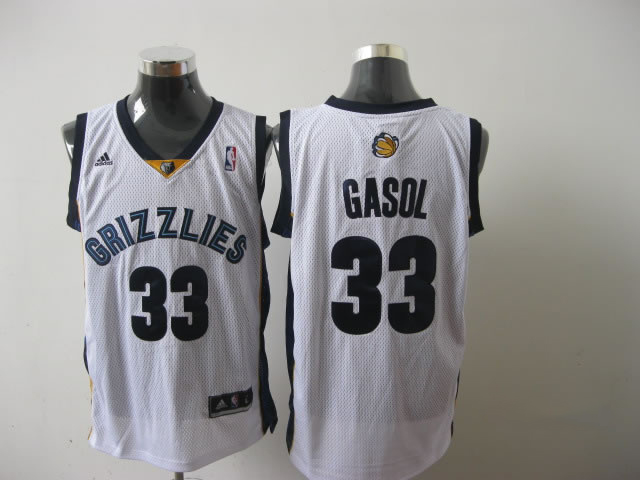 White Marc Gasol NBA Grizzlies #33 Jersey