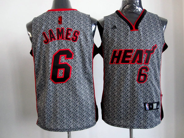 #6 LeBron James Grey Miami Heat Snowflake NBA Jersey
