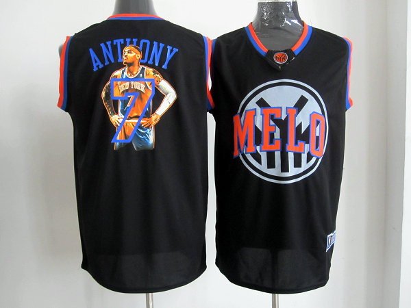 Carmelo Anthony black jersey, New York Knicks #7 NBA Notorious Fashion Revolution 30 jersey