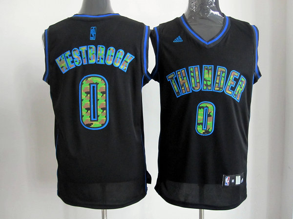 Westbrook camo black jersey, Oklahoma City Thunder #0 NBA Revolution 30 jersey