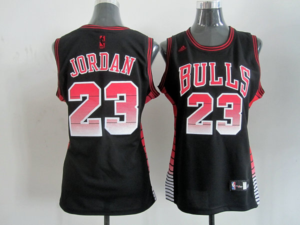 #23 Jordan black with Pink Fiber Chicago Bulls Women NBA Jersey