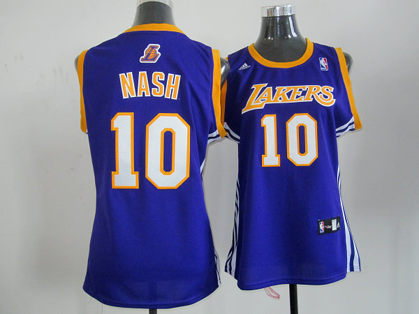 Purple Fiber Nash Jersey, Los Angeles Lakers #10 Women NBA Jersey