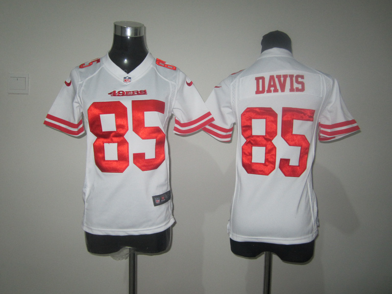white #85 Davis Nike San Francisco 49ers Youth Jersey