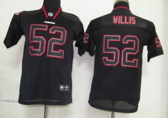 Black Patrick Willis Lights Out Elite Youth Nike NFL San Francisco 49ers #52 Jersey