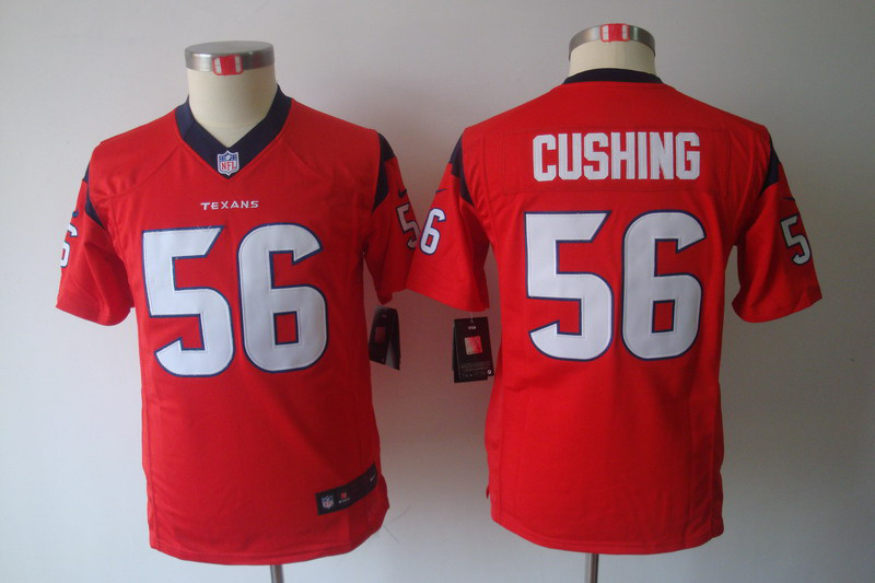 Texans #56 Cushing letter size red Nike Youth NFL Jersey