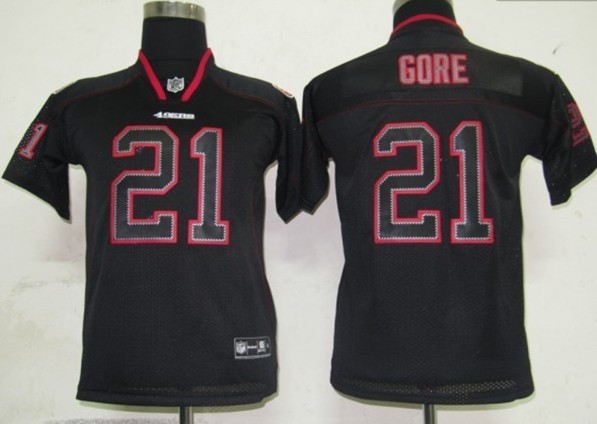 Black Gore Lights Out Elite Youth Nike NFL San Francisco 49ers #21 Jersey