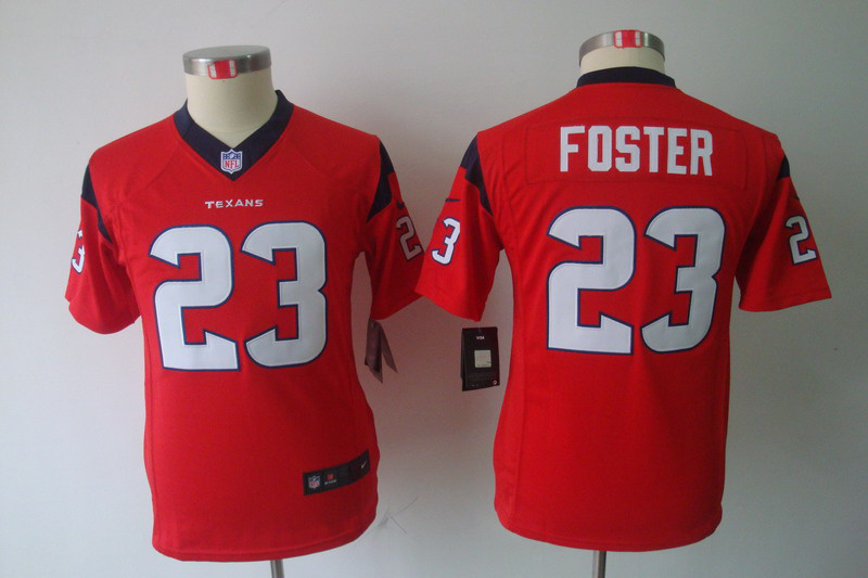 Arian Foster red Nike Texans Youth letter size Jersey