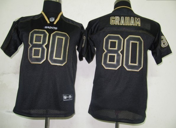 Black Graham Lights Out Elite Kids Nike NFL New Orleans Saints #80 Jersey