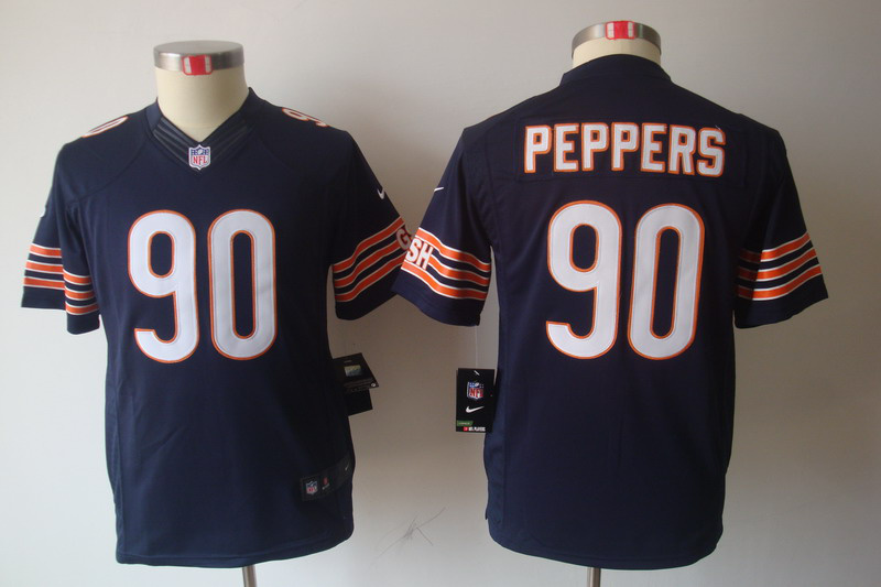 blue Peppers Nike Bears Youth #90 limited NFL Jersey