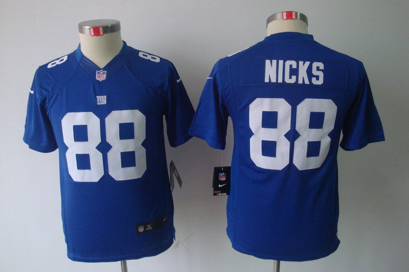 Nicks Blue Jersey, Nike New York Giants #88 Youth NFL limited Jersey