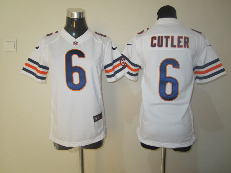 Nike Chicago Bears #6 Jay Cutler Youth game NFL Jersey in White