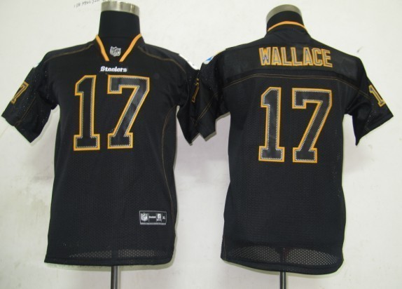 Steelers #17 Wallace Lights Out Elite Black Nike Youth NFL Jersey