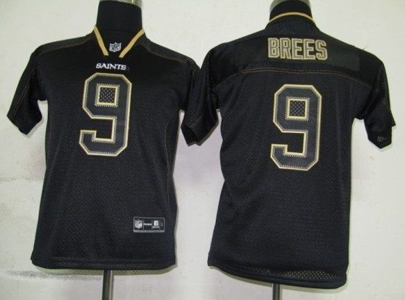 Kids Lights Out Elite #9 Brees Black Nike New Orleans Saints NFL Jersey