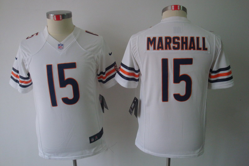 Bears #15 Marshall limited white Nike Youth NFL Jersey