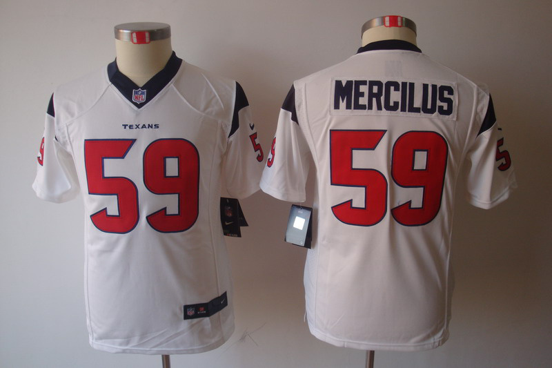 Youth Whitney Mercilus Jersey Team Color letter size #59 Nike NFL Houston Texans Jersey