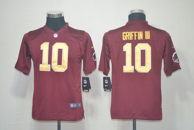 yellow number Griffin III Nike Redskins Youth #10 Game Jersey