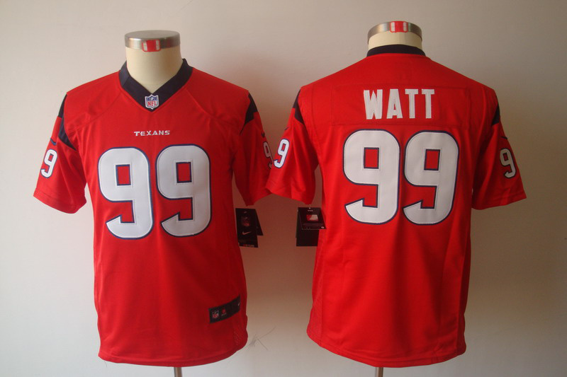 Youth letter size #99 JJ Watt red Nike Houston Texans NFL Jersey