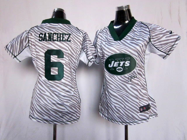 New York Jets #6 Mark Sanchez Team Color Women Nike Zebra Fashion jersey