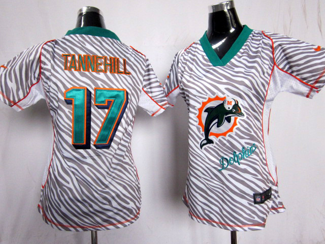 Ryan Tannehill Jersey: Women Nike Zebra Fashion #17 Miami Dolphins Jersey in Team Color