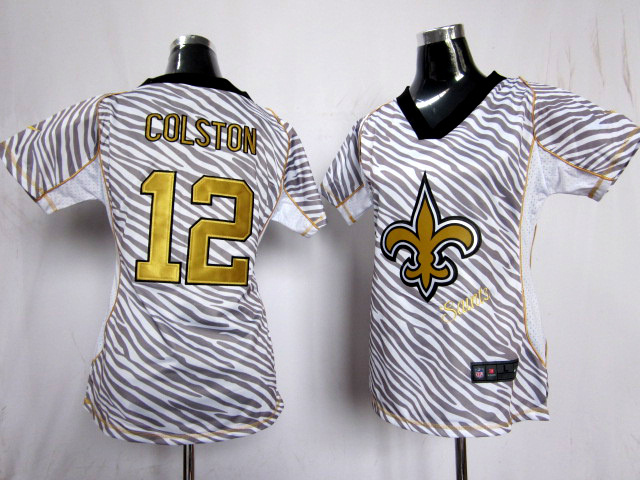 New Orleans Saints #12 Colston Team Color Nike Womens Field Flirt Fashion jersey