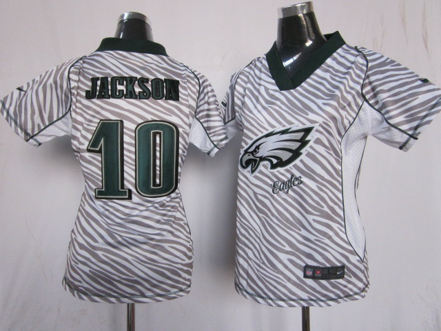 DeSean Jackson Team Color jersey, Philadelphia Eagles #10 Women Nike Zebra Fashion jersey