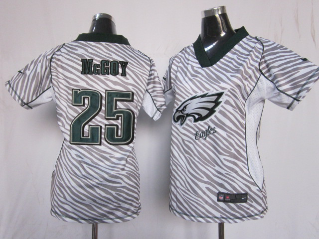 LeSean McCoy Team Color jersey, Philadelphia Eagles #25 Women Nike Zebra Fashion jersey