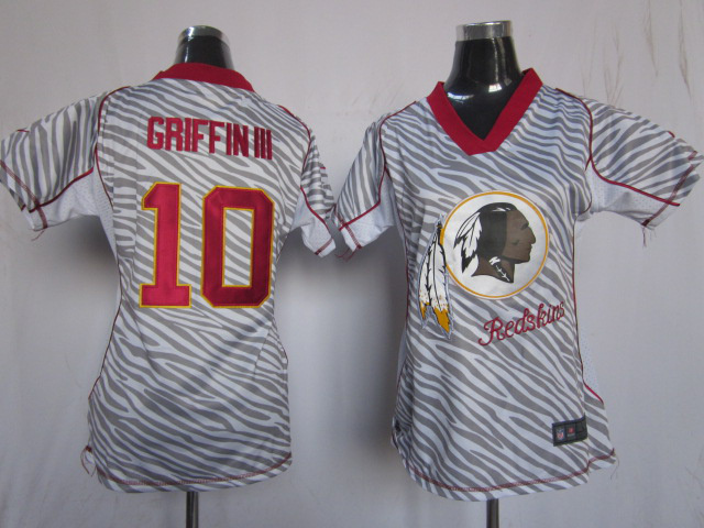 Team Color Robert Griffin II 2012 Nike Womens Zebra Fashion Washington Redskins #10 Jersey