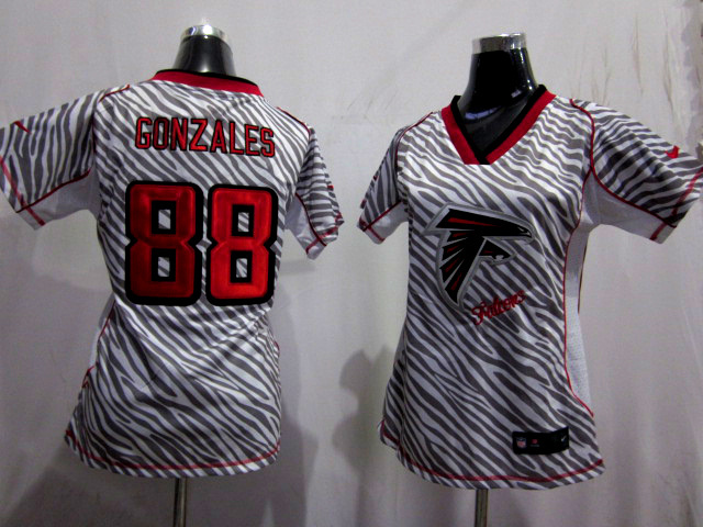 Falcons #88 Gonzales Team Color 2012 Nike Womens Zebra Fashion Jersey