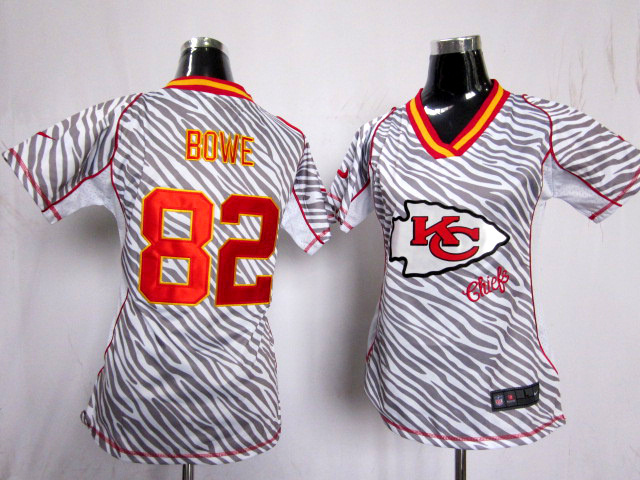 Team Color Dwayne Bowe Women Nike Zebra Fashion Kansas City Chiefs #82 Jersey