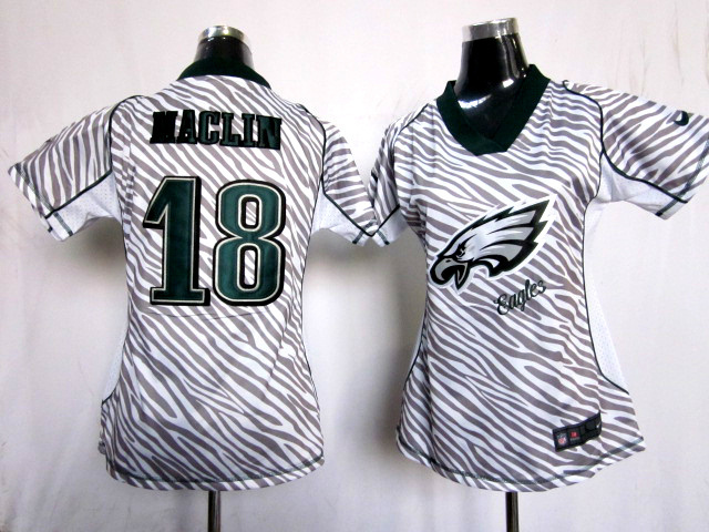 #18 Jeremy Maclin Team Color Philadelphia Eagles Women Nike Zebra Fashion jersey