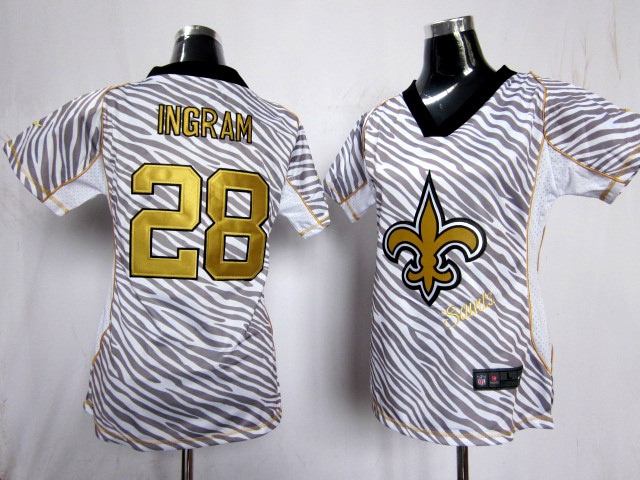 New Orleans Saints #28 Ingram Nike Womens Field Flirt Fashion jersey in Team Color