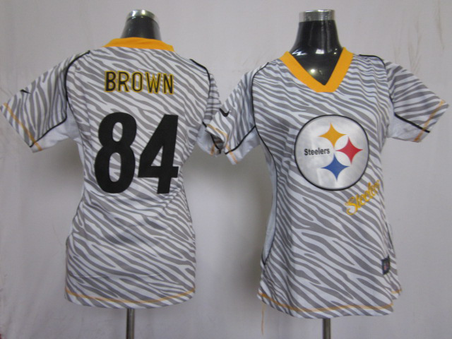 #84 Antonio Brown Team Color Pittsburgh Steelers 2012 Nike Womens Field Flirt Fashion 10TH Anniversary patch jersey