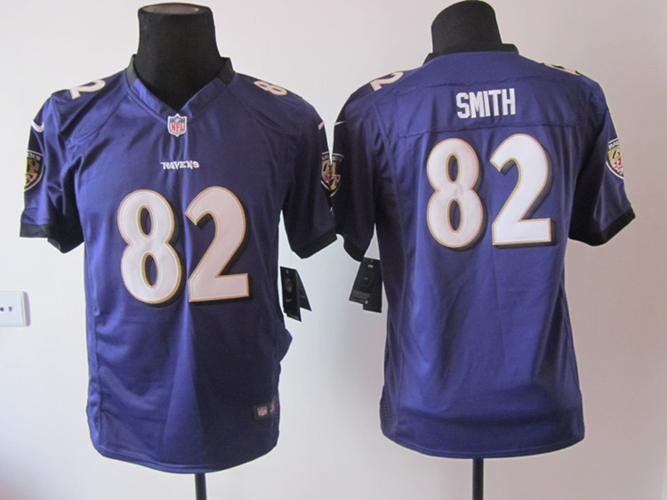 purple Smith game Youth Nike NFL Baltimore Ravens #82 Jersey
