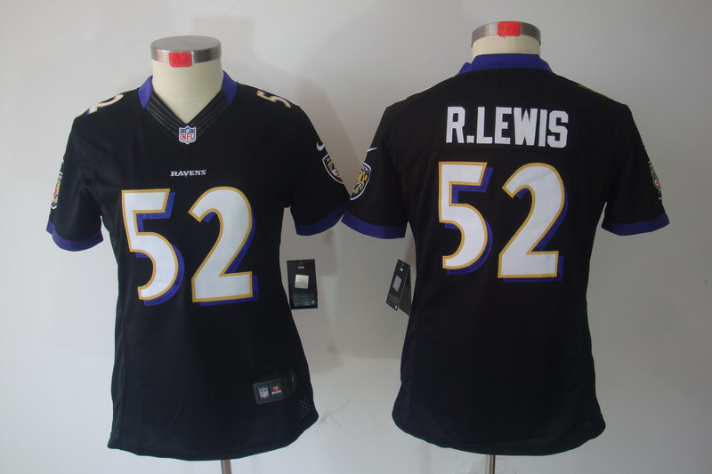 Ray Lewis black Jersey, Baltimore Ravens #52 Women Nike limited Jersey