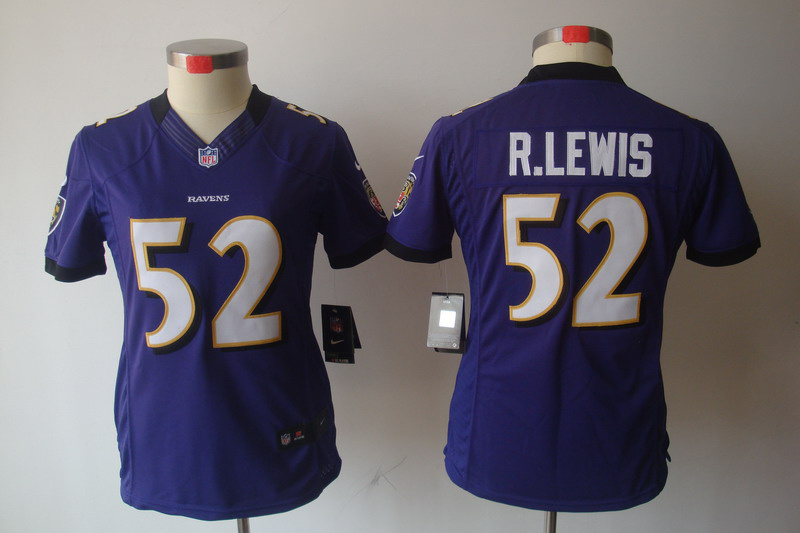 Ravens #52 Ray Lewis purple limited Women Nike NFL Jersey