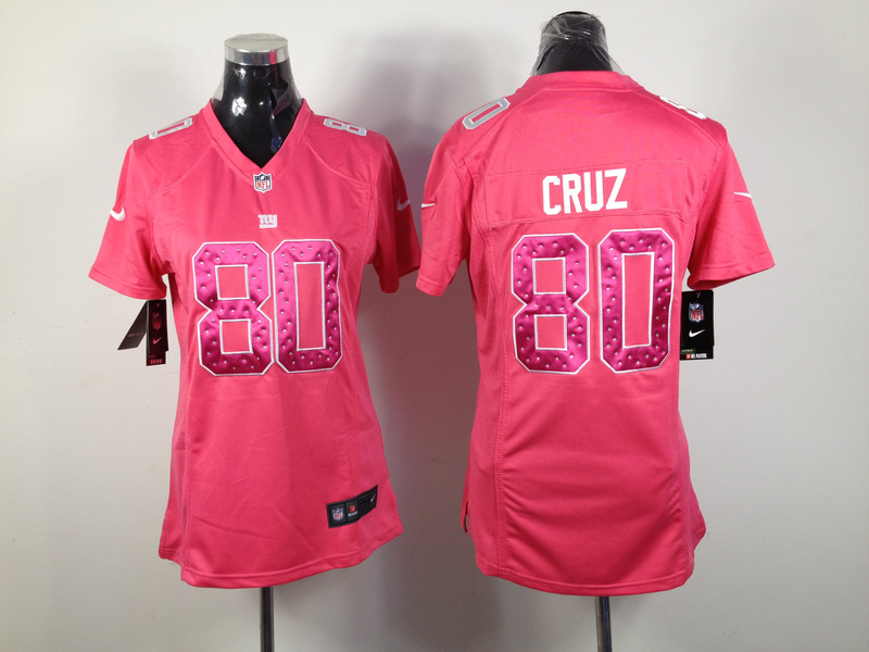 Cruz jersey Pink #80 Game Women Nike NFL New York Giants jersey